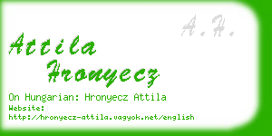 attila hronyecz business card